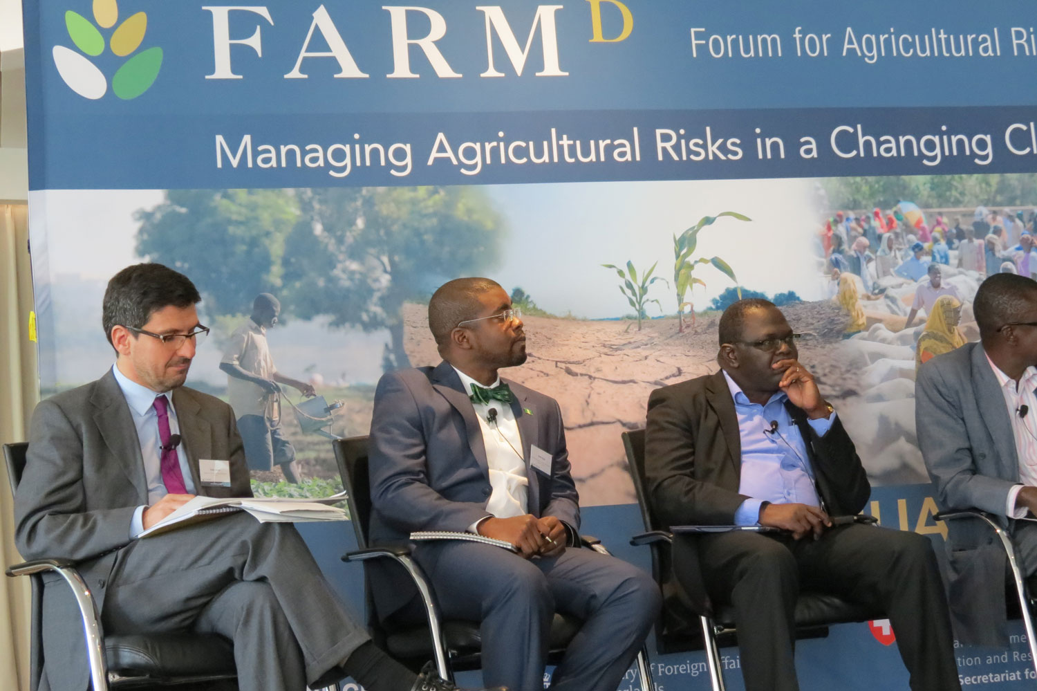 FARM-D Session 6 on "Climate Change and Ag‐Risk: Policy Makers' Nightmare?" discussions with representatives of (from the left): PARM, Senior Programme Manager, Government of Nigeria, COMESA and ECOWAS