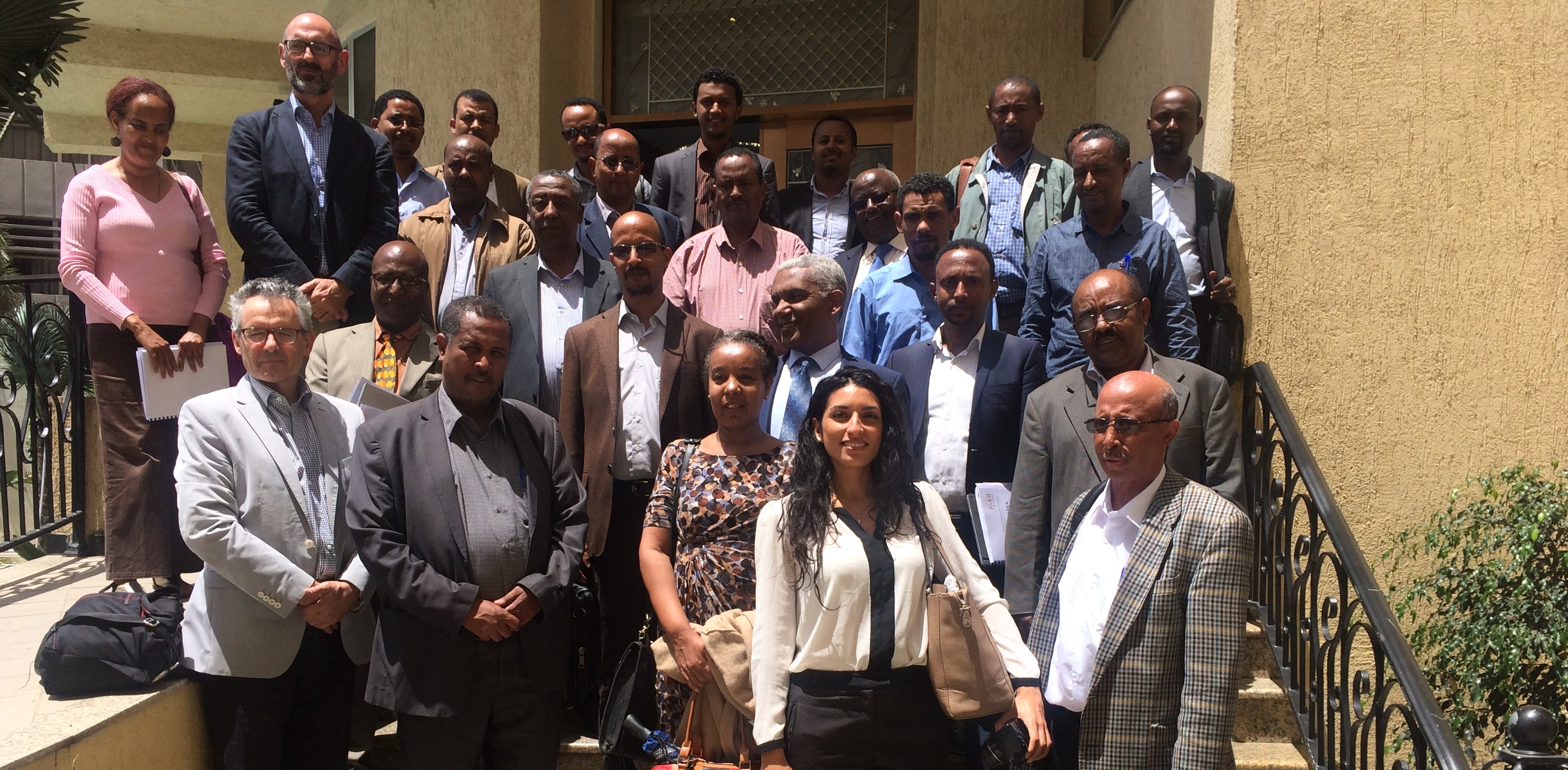 Representative of ATA and local experts together with the CEIGRAM Experts and PARM Representative during the Information Systems Seminar for Agricultural Risk Management in Addis, 31 May 2016